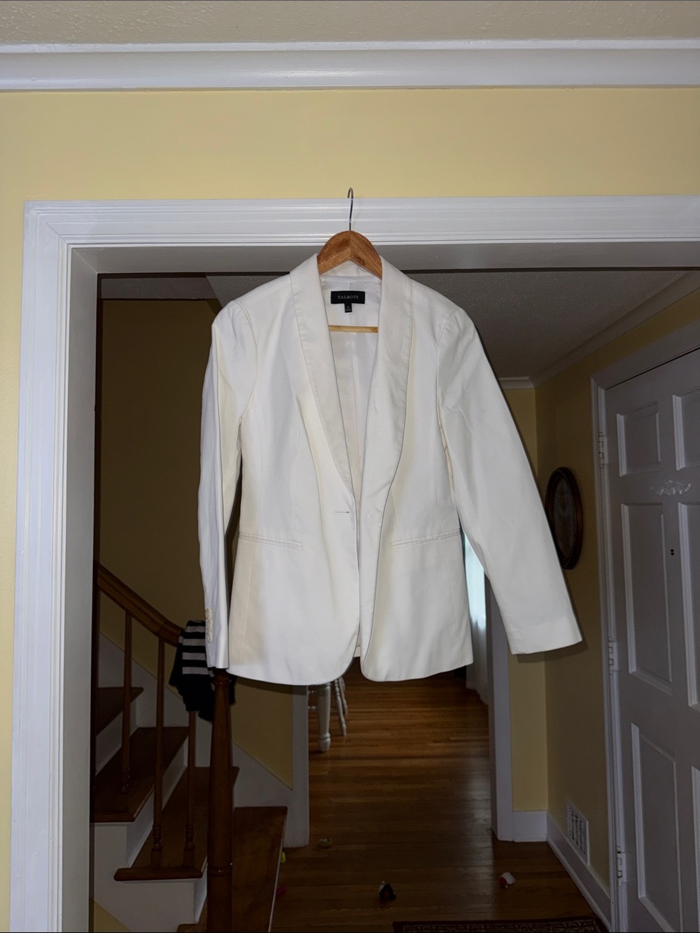 Talbots Cream Open-Front Blazer